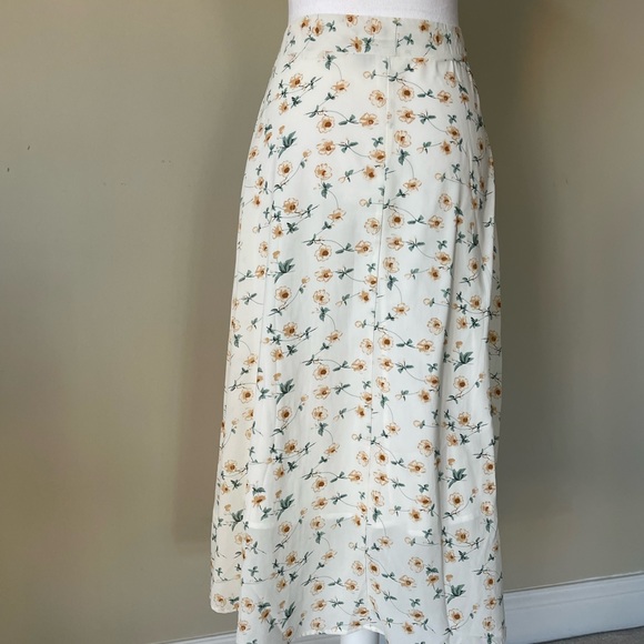 DAZY Allover Floral Print High Waist Lined Maxi Skirt, Ruffle Fall EUC Size 4 - Picture 6 of 9